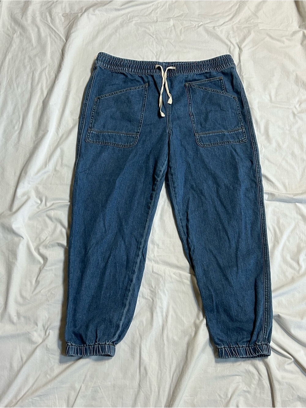 Sundance Nyla Drawstring Cotton Utility Style Denim Jogger Pants